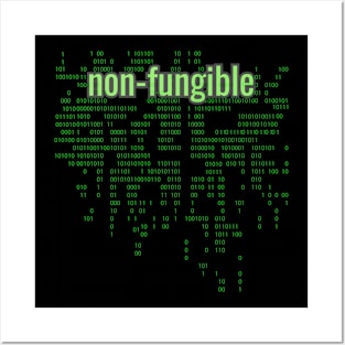 Crypto Tech Non-Fungible Digital Array Bright Green Posters and Art